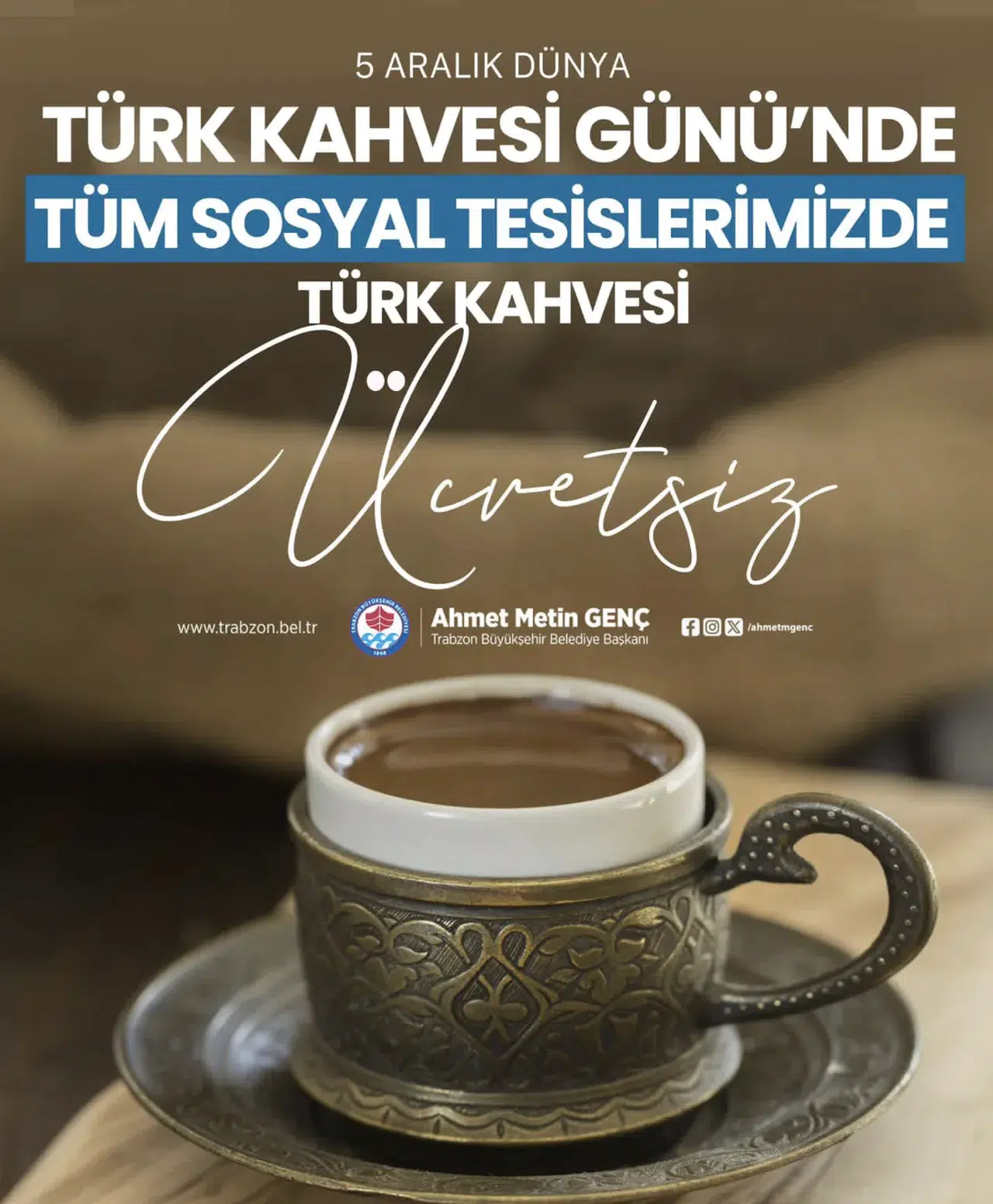 Trabzon'da Türk Kahvesi Festivali: Vatandaşlara Ücretsiz Kahve İkramı