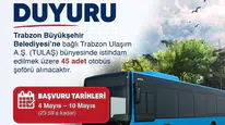 Trabzon Büyükşehir Belediyesi, 45 Yeni Otobüs Şoförü İstihdam Edecek!