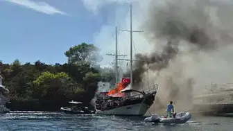 Fethiye'de gulet teknesinde yangın paniği: Ekipler seferber oldu!