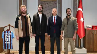 Trabzon'da Dizi Ekibi Emniyet Müdürü'nü Ziyaret Etti