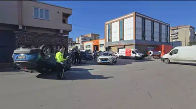 Ataşehir'de Cip Takla Attı, Sürücüsü Hastaneye Kaldırıldı