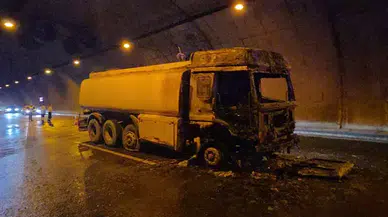 Bursa'da Su Tankeri Tünelde Alev Aldı, Yangın Kontrol Altına Alındı
