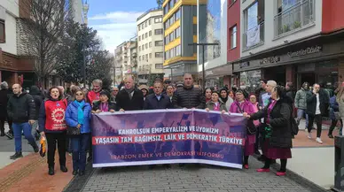 Trabzon'da Emek ve Demokrasi Platformu'ndan ABD-İsrail Protestosu
