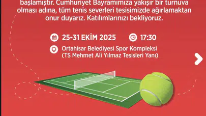 Ortahisar'da Cumhuriyet Bayramı İçin Tenis Turnuvası Düzenleniyor