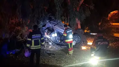 Silifke'de Refüje Çarpan Otomobil Takla Attı: 1 Ölü, 3 Yaralı