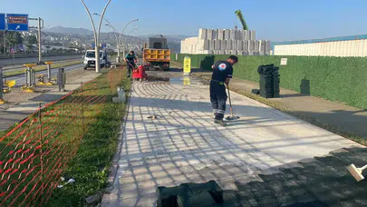 Trabzon'da Beşirli-Faroz Yürüyüş Yolunda Kauçuk Zemin Yenileme Başladı