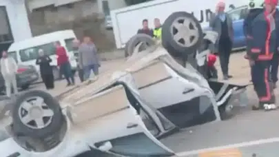 Trabzon'da Takla Atan Araçta Yaralılar Hastaneye Kaldırıldı