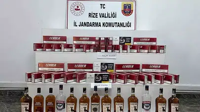 Rize'de Jandarmadan Kaçak İçki ve Sigara Operasyonu Düzenlendi
