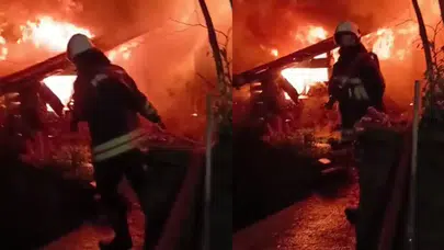 Sürmene'de Odunluk Yangını Kontrol Altına Alındı, Maddi Zarar Büyük