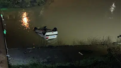 Akçaabat'ta Kontrolden Çıkan Otomobil Sera Gölü'ne Düştü