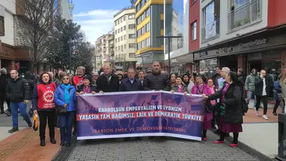 Trabzon'da Emek ve Demokrasi Platformu'ndan ABD-İsrail Protestosu