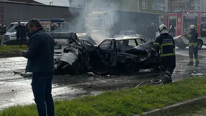 Samsun'da Peş Peşe Çarpışan 5 Araçlı Zincirleme Trafik Kazası!
