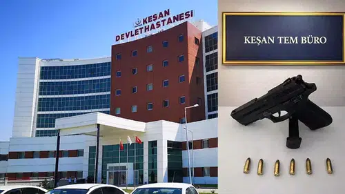 Keşan Hastanesinde Ziyaret Sırasında Silah Bulundu