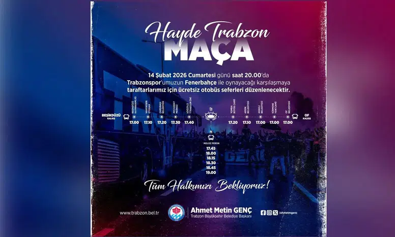 Trabzon'da Taraftara Ücretsiz Ulaşım ve Otopark Hizmeti!