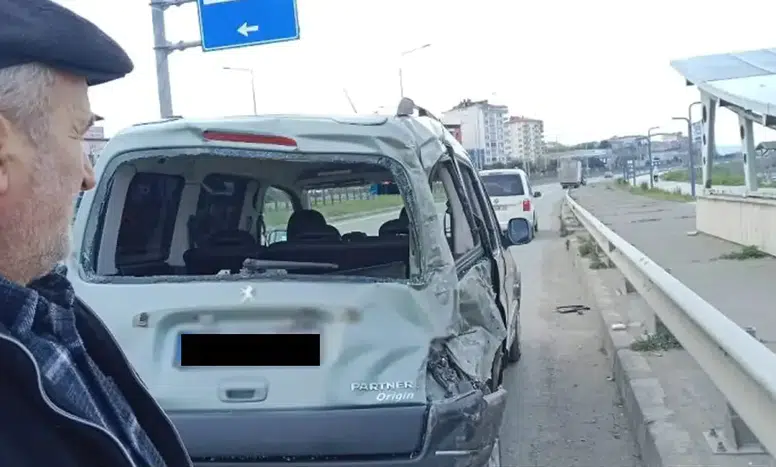 Arsin'de Meydana Gelen Trafik Kazasında Şans Eseri Yaralanma Olmadı