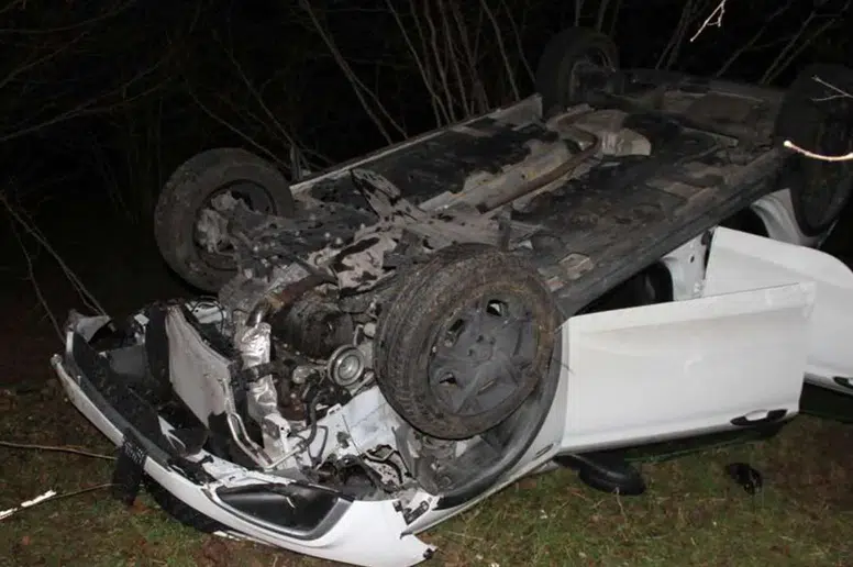 Samsun'da Fındık Bahçesine Devrilen Otomobilde 2 Kişi Yaralandı