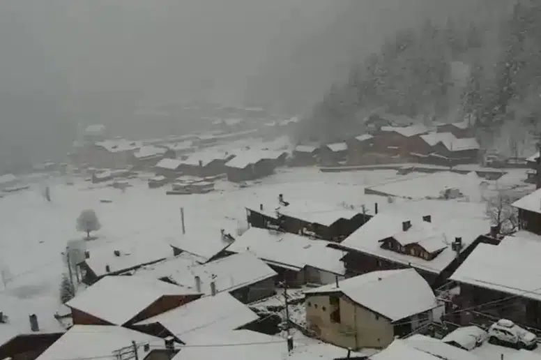 Uzungöl'de Kış Mevsimi Kar Yağışı ile Yeniden Canlandı!