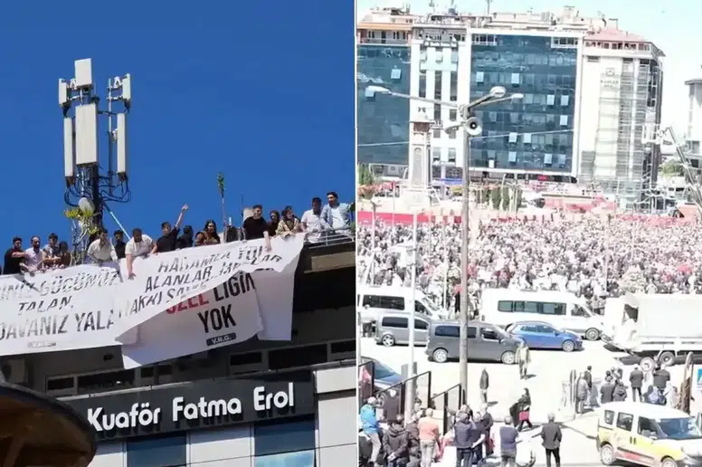 Rize'deki CHP Mitinginde Gergin Anlar: Pankart Açan Grup Panik Yarattı