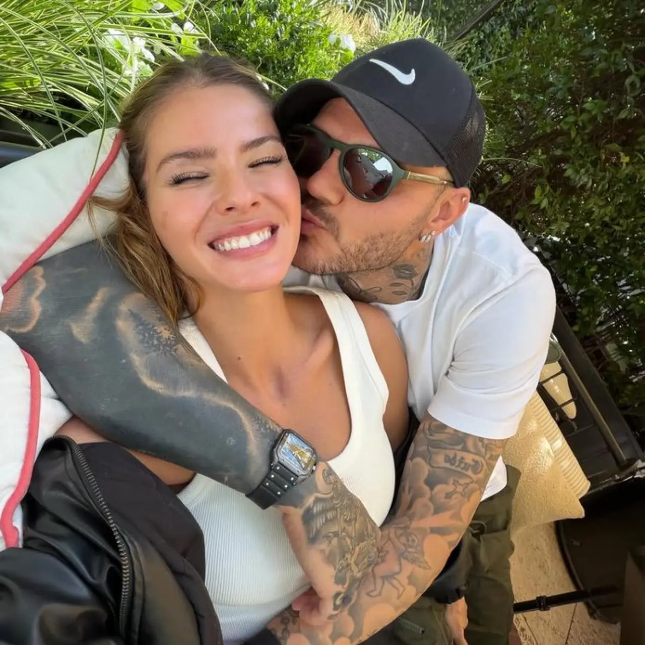 Mauro Icardi ve China Suárez Madrid'de tatil yaparken.